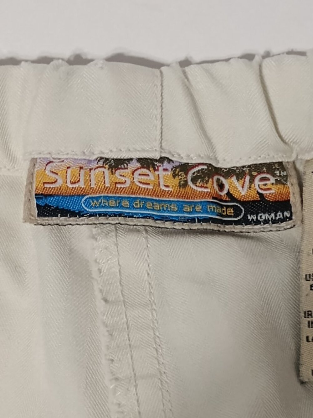 Sunset Cove Woman White Drawstring Wide Leg Pants 2X Rayon Blend Beach Resort - Picture 4 of 8